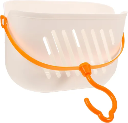 Miniatura 10 de Hemoton Cesta colgante para baño, cesta de almacenamiento de cocina, escurridor de pared, despensa, 1 unidad