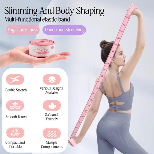 Miniatura 8 de Correa Elástica Multibucle - Banda de Estiramiento para Yoga, Pilates, Ballet y Terapia Física para Flexibilidad, Estiramiento de Piernas y Rosa