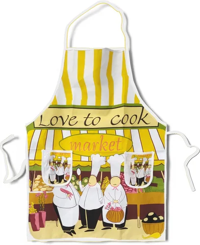 Miniatura 3 de UNIWARE Delantal de cocina impreso con bolsillo para cocinar, cocineros, 100% algodón, 24 "x 31" (61 x 78 cm)