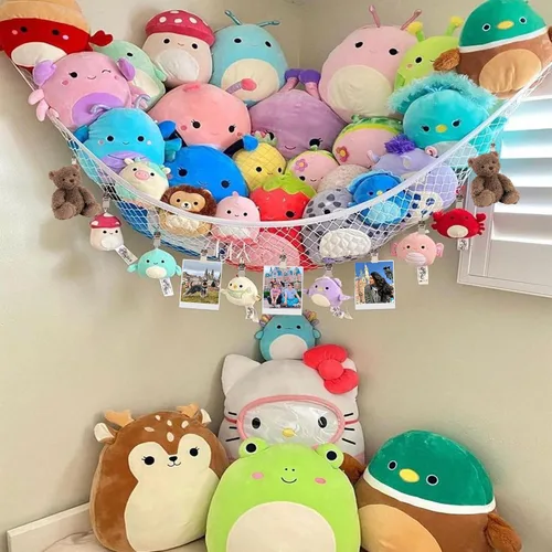Miniatura 2 de Kangaroo Hamaca de almacenamiento para animales de peluche, organizador de juguetes colgantes en la esquina, almacenamiento de animales de peluche