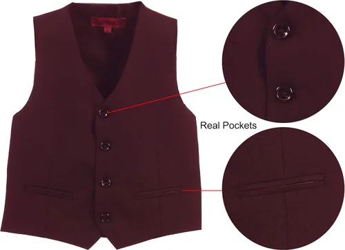 Miniatura 2 de Gioberti Chaleco de traje formal de 4 botones para niño