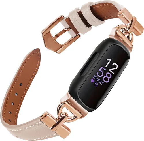 Correas de cuero compatibles con Fitbit Inspire 3, correas de reloj de repuesto en forma de D, pulsera suave para Fitbit Inspire 3 Fitness Tracker