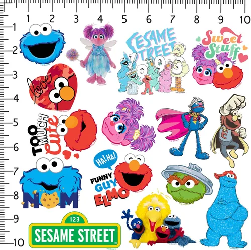 Miniatura 2 de Sesame Street - Paquete de 100 calcomanías de vinilo de Elmo, Cookie Monster, Big Bird, Oscar The Grouch, Abby Cadabby, Bert & Ernie, Grover, Zoe
