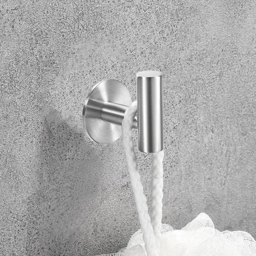 Miniatura 4 de Vuzvuv Ganchos adhesivos para toallas de acero inoxidable SUS304 de níquel cepillado, resistentes al agua, gancho autoadhesivo para bata de baño