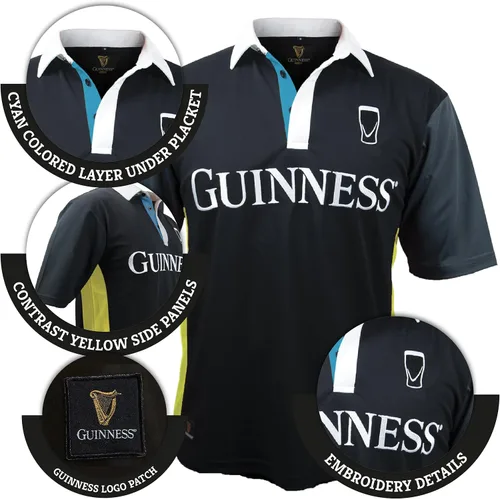 Miniatura 4 de Guinness Jersey de rugby de manga corta con rayas negras y amarillas