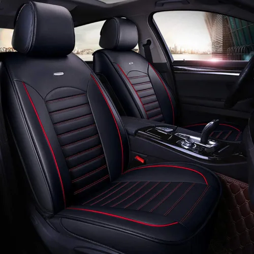Miniatura 10 de otoez Juego completo de fundas de asiento de automóvil, fundas de asiento de piel sintética de 5 asientos para automóviles, impermeables, Marrón