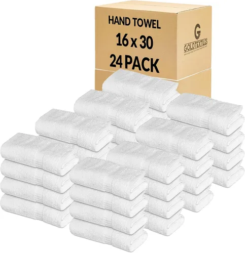 Miniatura 16 de GOLD TEXTILES Juego de toallas de baño prémium (paquete de 12, 27 x 54 pulgadas), 100% algodón hilado en anillo, para hotel, spa, suaves y Blanco