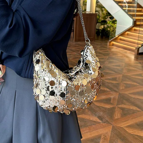 Miniatura 4 de Bolso de noche con lentejuelas brillantes para mujer, bandolera y bandolera para fiesta, graduación, boda