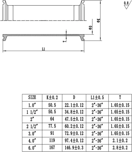 Miniatura 5 de Tubo de Abrazadera Triple 2 Pulgadas OD Bobina Sanitaria Longitud 6 Pulgadas Extremo de Abrazadera OD 50.5mm Tubo Redondo Liso de Acero Inoxidable