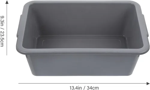 Miniatura 2 de Cabilock Cubo de almacenamiento de plástico rectangular multifuncional con asas para uso en el hogar Restaurante Lavando platos Almacenamiento