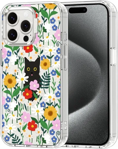 MOSNOVO - Funda para iPhone 15 Pro Max, protección Buffertech contra caídas de grado militar (6.6 pies), antidesprendimiento, poliuretano
