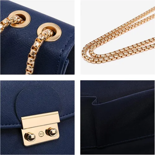 Miniatura 2 de Dasein Bolso cruzado pequeño para mujer, bolso de noche de diseñador, cartera clutch, bolso de mano para boda/baile de graduación/fiesta con doble