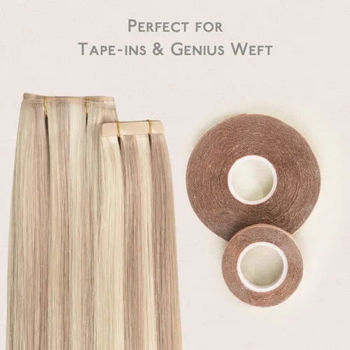 Miniatura 6 de WENNALIFE Rollo de cinta de extensión de cabello de doble cara, cinta transparente para extensiones de cabello, cinta sin residuos en reemplazo