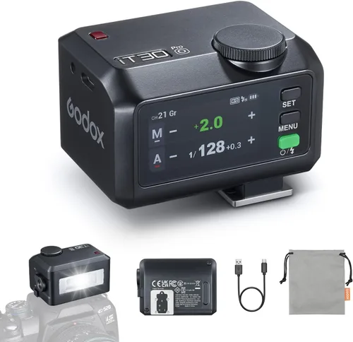 Godox iT30Pro O iT30Pro-O Flash para Olympus, 2.4G Mini Olympus Flash HSS 1/8000s, pantalla táctil a todo color de 2.8", 560 destellos de potencia