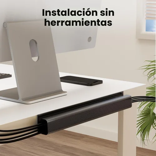 Miniatura 5 de EVEO Kit de gestión de cables debajo del escritorio (6 unidades) - Ocultador de cables para gestión de cables debajo del escritorio, ocultador