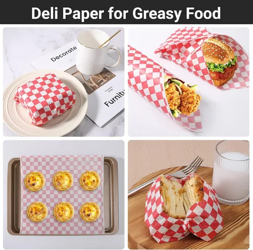 Miniatura 6 de EUSOAR Papel de envoltura para sándwich, 200 hojas de pergamino para hornear, cera seca, papel de delicatessen resistente a la grasa