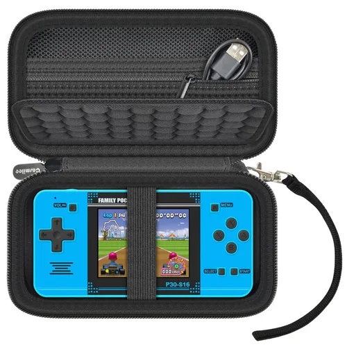 Funda para juego de mano WELLST·G para niños y adultos, ajuste universal para TaddToy/para consola de mano Beijue de 16 bits - Bolsa de Azul-negro