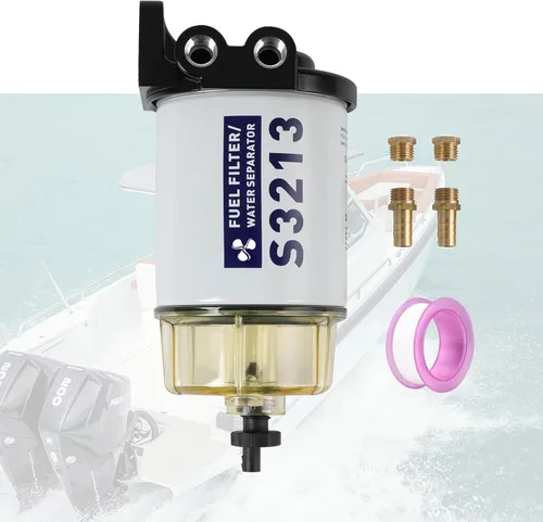 Miniatura 7 de Kit completo de separador de agua con filtro de combustible marino para fueraborda R12T con NPT ZG1/4-19 reemplaza a Racor S3240 120AT R12T