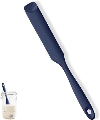 Miniatura 11 de U-Taste Espátula de silicona para frasco de masa madre: esparcidor de mermelada largo y delgado de grado alimentario, palo de agitación resistente