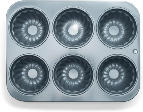 Miniatura 2 de Fox Run Molde estriado para muffins, 14 x 10.5 x 2 pulgadas, metálico