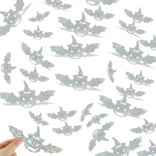 Miniatura 11 de 60 calcomanías de pared de mariposa plateada iridiscente 3D, calcomanías holográficas con 5 estilos murales de papel decorativo para guardería, aula