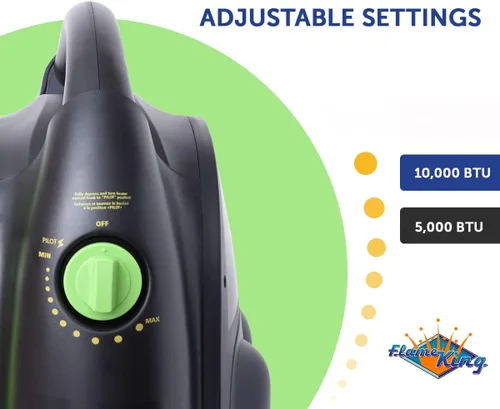 Miniatura 4 de Flame King YSN-CHS10 - Calentador portátil radiante espacial de propano de 10,000 BTU para interiores y exteriores para camping, garaje, pesca