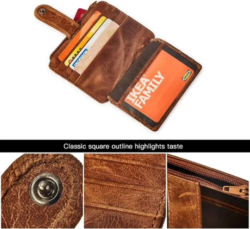 Miniatura 7 de BRASS TACKS LEATHERCRAFT Vintage Top Grain Leather Wallet for Men Gift Box