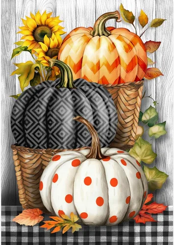 Miniatura 23 de Bandera patriótica de calabaza para jardín, girasoles de EE. UU., 12.5 x 18 pulgadas Briarwood Lane Calabazas