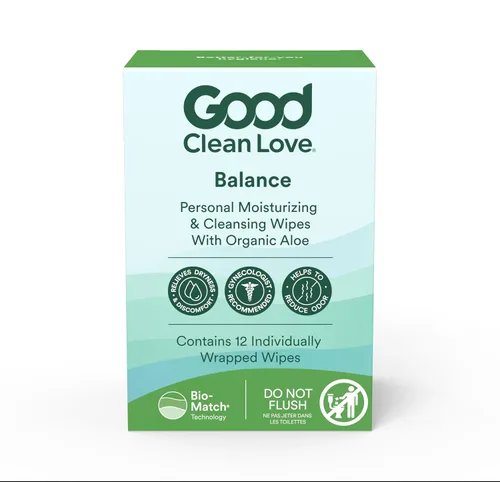 Miniatura 9 de Good Clean Love Rebalance Toallitas hidratantes y limpiadoras personales, reduce naturalmente el olor y apoya la salud vaginal, producto de higiene