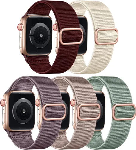 Adorve Correa elástica compatible con Apple Watch Bands Ultra 3/2/1 de 49 mm, 46 mm, 45 mm, 44 mm, 42 mm, 41 mm, 40 mm, 38 mm, para hombres y Rojo