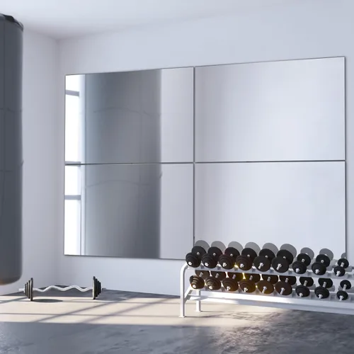 Miniatura 6 de JAMBALAY Espejo de cristal templado para el gimnasio en casa, 2 piezas de 48 x 30 pulgadas, espejos grandes de cuerpo completo HD para baile, yoga