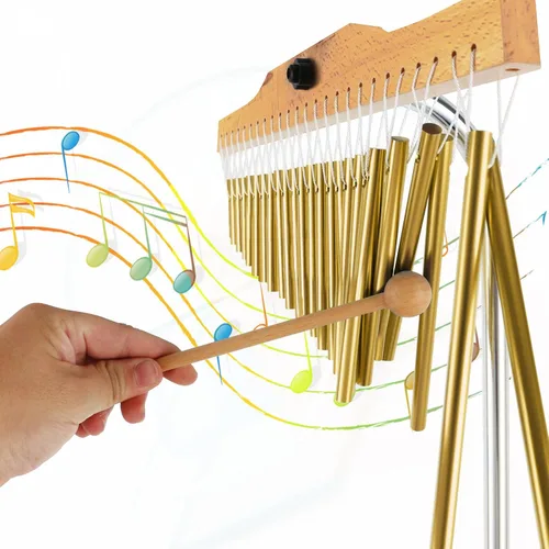 Miniatura 6 de EASTROCK Campanas de 25 notas, instrumentos musicales de percusión, instrumento de una sola fila, barra de campanas, campanas de altura ajustable