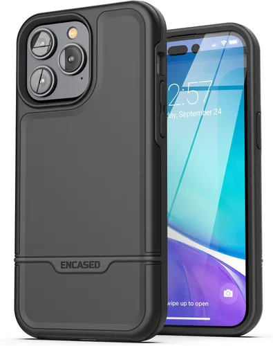 Miniatura 14 de ENCASED Funda a prueba de golpes compatible con iPhone 14, funda ultra protectora resistente para teléfono, serie Rebel (negro)