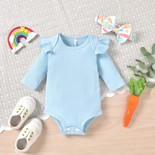 Miniatura 74 de Aalizzwell Conjunto de mameluco acanalado para bebé recién nacido prematuro para otoño e invierno