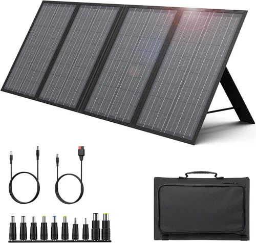 Miniatura 10 de Panel Solar de 40W EnginStar Panel Solar Plegable de 40 Vatios para Estación de Energía Portátil con Puerto USB QC3.0 para Teléfono Laptop Salida DC