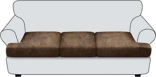 Miniatura 50 de Funda de cojín para sofá con aspecto de cuero, 1 unidad, elástica, para sala de estar, funda de cojín individual para sofá, protector de asiento