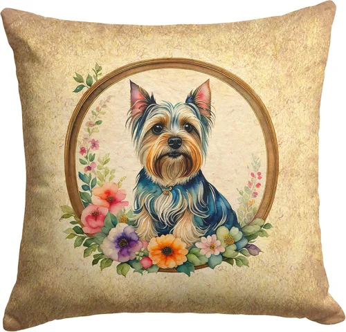 Miniatura 82 de Caroline's Treasures DAC2072PW1414 Affenpinscher and Flowers - Almohada decorativa de tela, lavable a máquina, para interiores y exteriores
