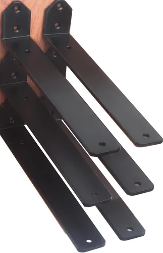 Miniatura 116 de Paquete de 12 soportes de estante en L de 8 pulgadas de largo x 6 pulgadas de alto x 1.5 pulgadas de ancho, 5 mm de grosor, soporte de estante en L