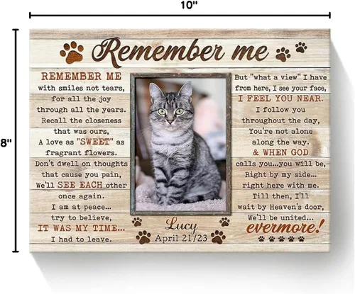 Miniatura 9 de Regalo conmemorativo para gatos, marco de fotos conmemorativo personalizado para mascotas, recuerdo de pérdida de mascotas, regalo de condolencias
