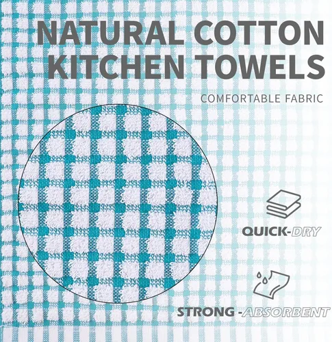 Miniatura 3 de Oeleky Toallas de cocina de 15 x 26 pulgadas, paquete de 8 toallas de cocina de algodón para secar platos (multicolor, 15 x 26 pulgadas)