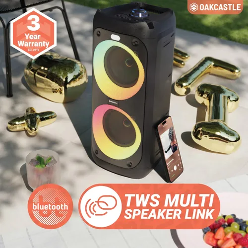 Miniatura 3 de Altavoz portátil Bluetooth para fiesta Potencia de 80W y batería recargable de hasta 5H Gran altavoz Bluetooth 2.0 con micrófono con cable