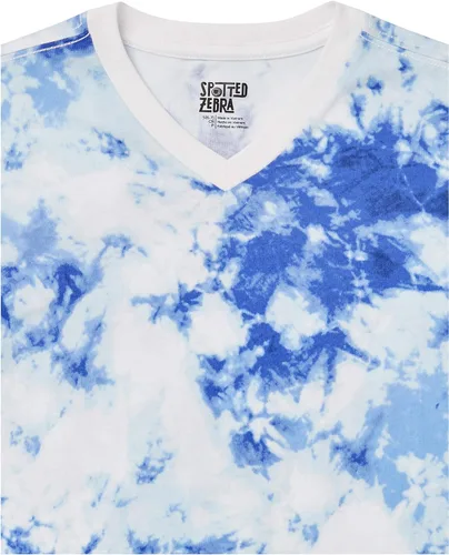 Miniatura 3 de Tienda Essentials Camiseta de manga corta con cuello en V para niños y niños pequeños (cebra previamente manchada), multipaquetes