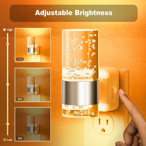 Miniatura 2 de JandCase Luz nocturna, luces nocturnas automáticas enchufables a la pared, luz nocturna LED regulable con brillo ajustable, luces nocturnas