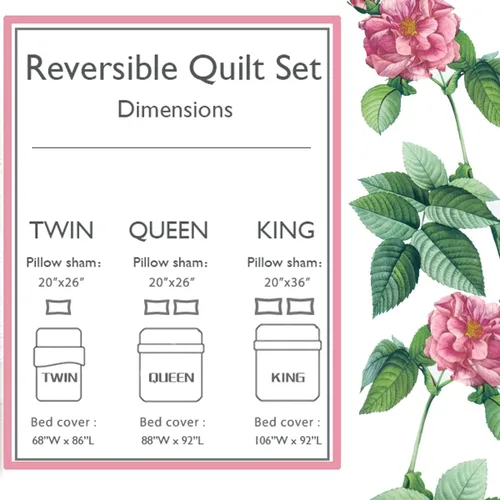 Miniatura 2 de Cozy Line Home Fashions - Juego de ropa de cama, colcha reversible con dulce estampado floral durazno y rosa claro en 3D con parches reales 100 %