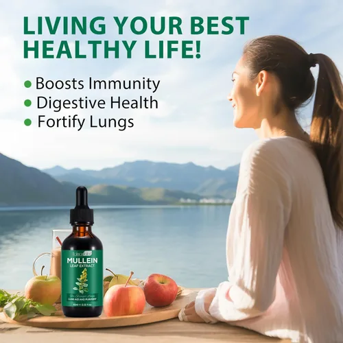 Miniatura 8 de Extracto de hoja de gordolobo para pulmones, gotas de gordolobo para los pulmones, apoyo al pulmón, función respiratoria para una respiración