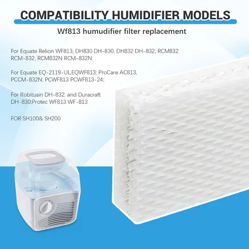 Miniatura 4 de WF813 - Filtro humidificador compatible con Equate EQWF813, EQ-2119-UL, Relion RCM-832N RCM832, ProCare PCWF813, PCCM-832N, filtro de mecha