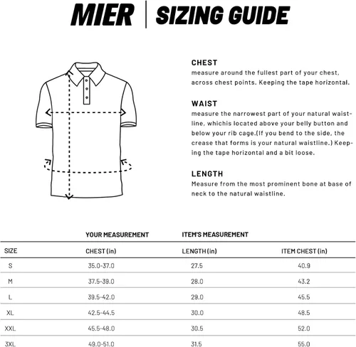 Miniatura 7 de MIER Polo Shirts for Men Short Sleeve Quick Dry Polyester Collared Shirts Casual Golf Shirts, Moisture-Wicking