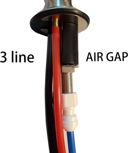 Miniatura 3 de Llave RO sin plomo con espacio de aire de 3 líneas, llave de filtración de agua potable, ósmosis inversa (níquel cepillado), certificación NSF