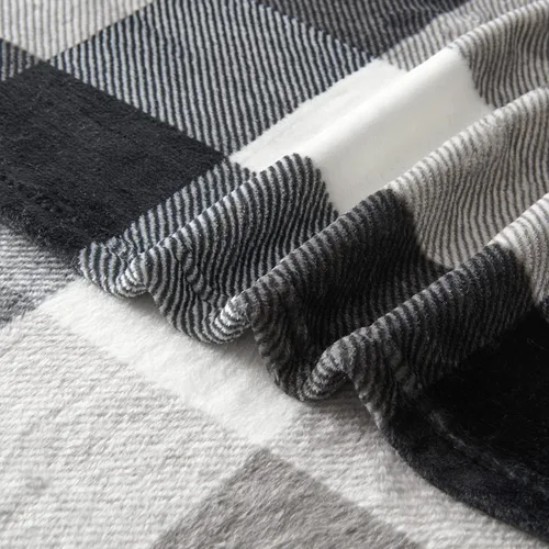 Miniatura 4 de SOCHOW Buffalo - Manta de franela de forro polar de 50 x 60 pulgadas, suave, ligera, acogedora para todas las estaciones, color negro y blanco a