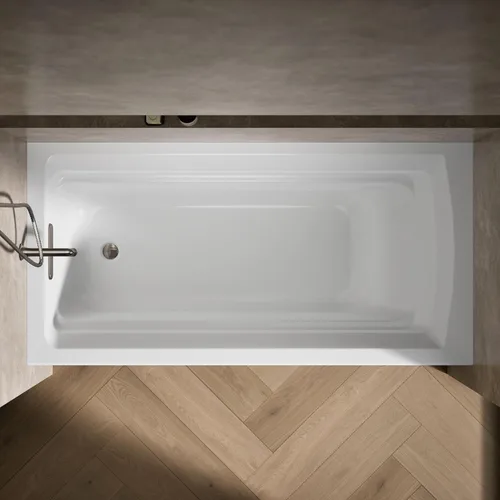 Miniatura 7 de KOHLER K-1125-LA-0 Archer - Bañera acrílica para alcoba (72 x 36 pulgadas), con delantal integral y drenaje a la izquierda, color blanco